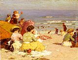 Edward Potthast Beach Scene painting
